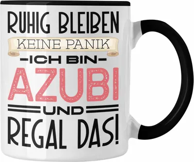 Produktbild von Trendation - Azubi Tasse Geschenk Ich bin Azubi und Regel Das Auszubildener Sprüche Ausbildung Start (Schwarz)