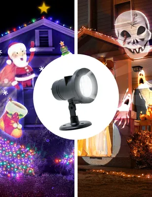 Productafbeelding van Halloween projectielampen, spookhuis, pompoen, geest, levendig, griezelige decoratie, buitengebruik, projectie, licht, kleur: multicolor