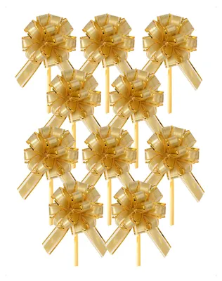 10 runde Geschenkstrippen, gold, 8 Segmente, Dekokugel