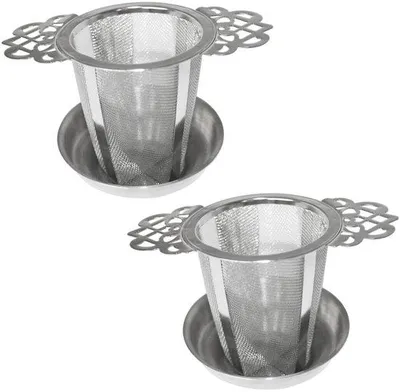 Obrázek produktu pro 2 ks čajových filtrů RVS s rukojetí a tryskou pro sypané čajové směsi