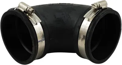 Produktbild von Flexibler Bogen 90 mm 90 Grad Flex Fitting für Rohre Gummibogen, Rohrverbinder