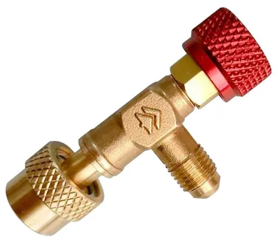 Obrázok produktu pre Servisný ventil, vysoko kvalitná mosadz, dĺžka 10 cm x priemer 3 cm, kompatibilný s R-290 a R-32, maximálny tlak: 300 PSI,  CE