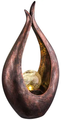Produktbild von LED Solarleuchte Bronzefarben mit Glaskugel Höhe 50 cm