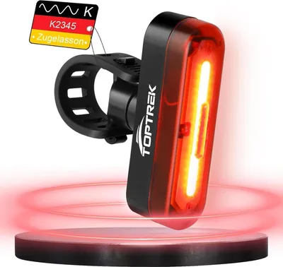 Obrázok produktu pre Zadné svetlo na bicykel LED StVZO schválené USB-C dobíjateľné IPX5 vodotesné