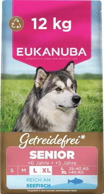 Produktbild von Eukanuba Senior Hundefutter getreidefrei mit Fisch für große Rassen, Premium Tro