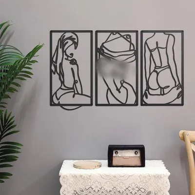 Produktbild von Minimalistische Wanddekoration abstracte Lijnkunst Mauerdekoration