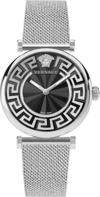 Produktbild von Versace VE1CA0423 Greca Chic schwarz silber Edelstahl Armband Uhr Damen NEU