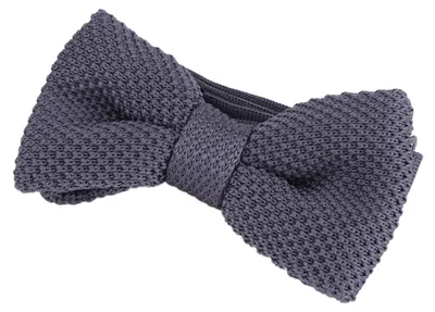 Produktbild von DonDon® Herren Strick Fliege gebunden und längenverstellbar 11 x 6 cm dunkelgrau