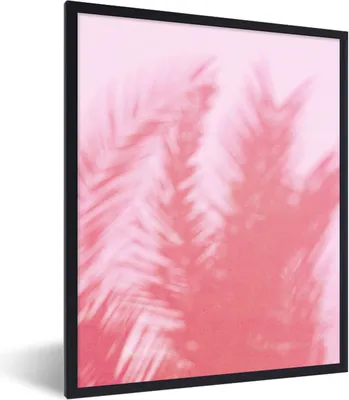 Produktbild von MuchoWow® Gerahmtes Poster Pflanzen - Blätter - Rosa 60x80 cm - Poster mit Schwarzem Bilderrahmen Wandposter Rahmen Foto Bilder - Premium - Wanddeko Wohnzimmer