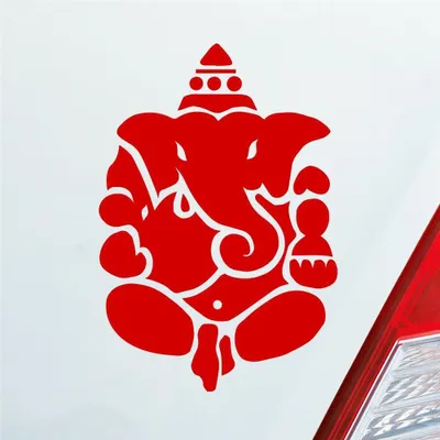Produktbild von Auto Aufkleber Buddhismus Elefant Ganesha Buddha 12x8 cm Rot Sticker Heckscheibenaufkleber