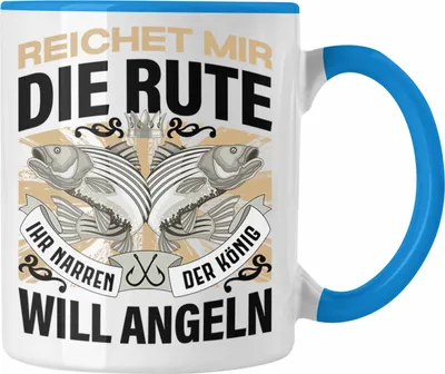 Produktbild von Trendation - Angler Tasse Geschenk Männer Spruch Lustig für Fischer Geschenkidee Angeln Fischen (Blau)