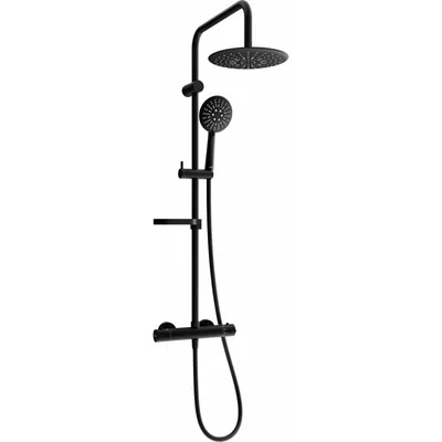 Obrázek produktu pro Mexen KX67 odkrytý sprchový set s dešťovou sprchovou hlavicí a termostatickou sprchovou baterií, Černá - 771506791-70