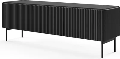 Image de Meuble TV, noir, 147 x 51,2 x 39,8 cm