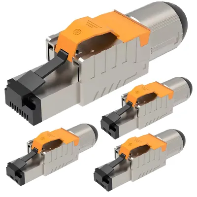 Produktbild von Netzwerkstecker Cat8 Cat8.1 RJ45 Stecker 4x Steckverbinder werkzeuglos geschirmt