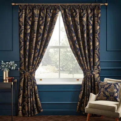 Immagine prodotto di Paoletti - Tende plissettate "Shiraz Traditional", Jacquard RV2934 (229 cm x 168 cm) (blu navy)
