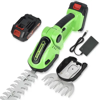 Produktbild von Akku-Grasschere 24V 2-in-1 Hand-Heckenschere elektrischer Strauchschere Handrasentrimmer kabellos Akku-Strauchschere Grasschneider Beschneidungsschere