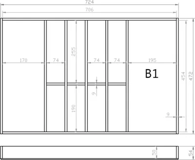 Produktbild von Besteckeinsatz BUCHE 80er Schubl. B 724 x T 472 mm passend für BLUM Legra 16 mm Schubladen