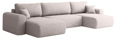 Zdjęcie produktu dla Sofa narożnik CAPRI U, z funkcją spania, do salonu, beżowy