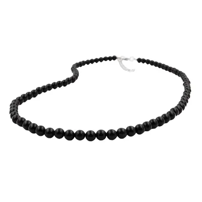 Produktbild von Kette 6mm Perle Kunststoff schwarz-glänzend 55cm