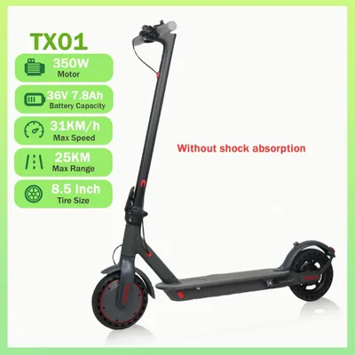 Produktbild von E-Scooter - TX01 - 36V 7,8Ah Akku - 350W Motor - Höchstgeschwindigkeit 31 km/h - Reichweite 25 km - Klappbar