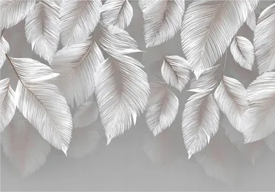 Produktbild von Fototapete Blätter Grau Betonwand - 350x250 cm - inklusive kleister - Vlies Tapete - Vliestapete Wohnzimmer Schlafzimmer Küche Modern Wandtapete