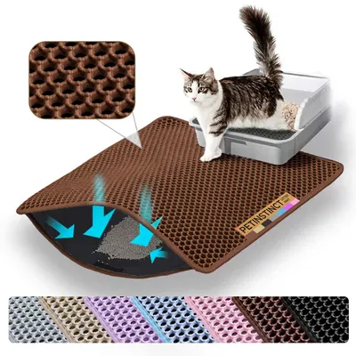 Katzenstreumatte XXL 116x66 cm, doppelte Wabenstruktur, Braun