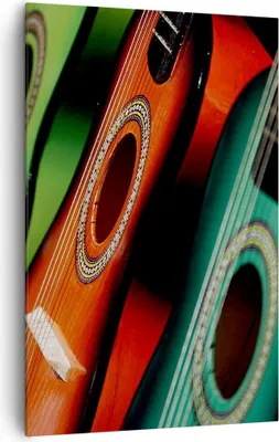 Produktbild von Bild auf Leinwand - Leinwandbild - Einteilig - Gitarre Musik Instrument - 80x120cm - Wand Bild - Wanddeko - Wandbilder - Leinwanddruck - Wanddekoration - Leinwand bilder - Wandbild - PA80x120-2113