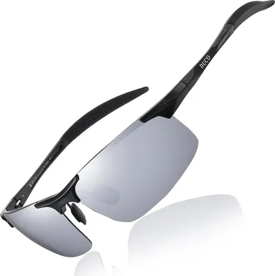 Immagine prodotto di DUCO occhiali sportivi da uomo Occhiali da sole polarizzati montatura in metallo Al-Mg protezione UV400