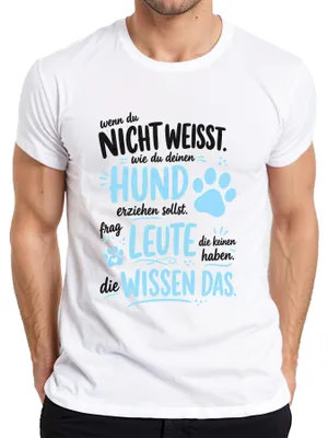 Immagine prodotto di Maglietta da uomo, colore bianco, taglia XXL, con la scritta: "Addestrare i cani fa impazzire le persone che non ne hanno uno" (in tono sarcastico)