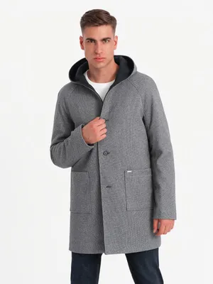 Obrázek produktu pro Ombre Clothing Pánský kabát Birkiif šedá XL