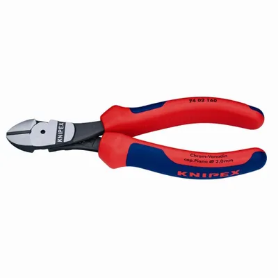 Image de KNIPEX 74 02 160 Pince coupante latérale de force avec gaine multicomposants noire atramentée 160 mm