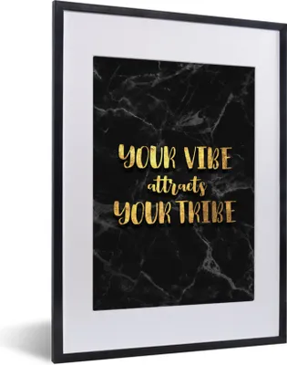 Produktbild von MuchoWow® Gerahmtes Poster Zitat - Sprichwörter - Gold - Marmor 30x40 cm - Poster mit Schwarzem Bilderrahmen Wandposter Rahmen Foto Bilder - Wandposter Schlafzimmer