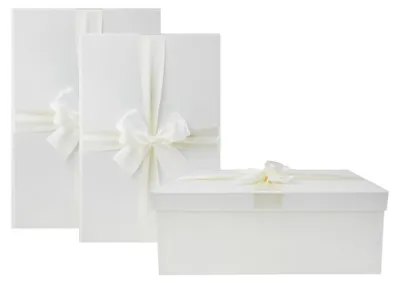 Produktbild von Set mit 3 n, elfenbeinfarbenen Geschenkboxen