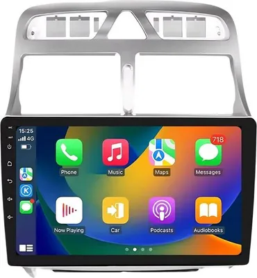 Produktbild von Autoradio mit Bluetooth, CarPlay, kompatibel mit Apple und Android, Stereoanlage, Navigation, Navigationssystem für Peugeot 307 / 307CC / 307SW (2002–2013)