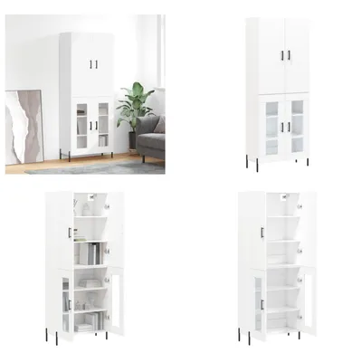 Produktbild von vidaXL Highboard Weiß 69,5x34x180 cm Holzwerkstoff - Highboard - Highboards - Sideboard - Schrank