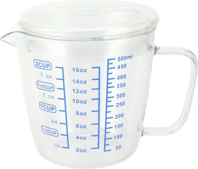 Produktbild von Hitzebeständiger Messbecher aus Glas, Milchwaage, Messkrug mit Deckel, Küchenutensil (500 ml)