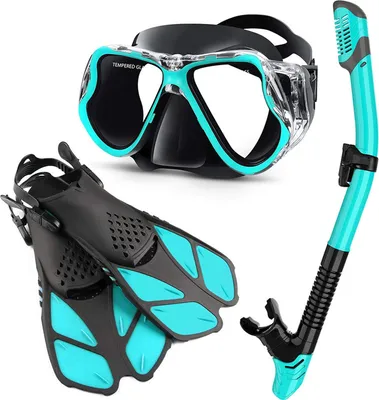 Produktbild von OKWISH Schnorchelset Erwachsene, Schnorcheln Set mit Taucherbrille und Dry Schnorchel, Anti-Leck & Anti-Fog Tauchmaske, Professionelle Schnorchel ausrüstung für Schnorcheln, Schwimmen und Tauchen(S/M)