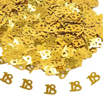 Productafbeelding van Confetti voor 18e verjaardag - Gouden tafelversiering en decoratie