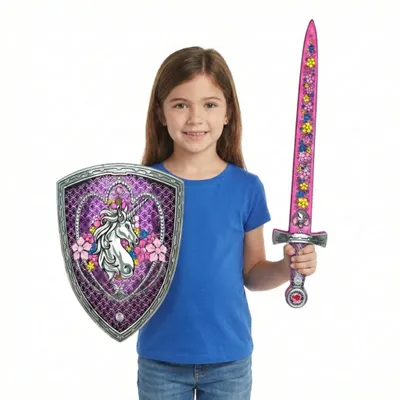 Produktbild von Einhorn Prinzessin Kostüm Kinder - Schwert & Schild - Faschingskostüme Kinder