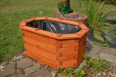Produktbild von Pflanzkasten, Blumenkasten, Blumenkübel aus massivem Holz, für den Garten, (ohne Blumen)