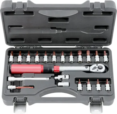 Obrázok produktu pre Momentový kľúč 1/4'' so sadou hlavíc 21ks, 5 - 25Nm