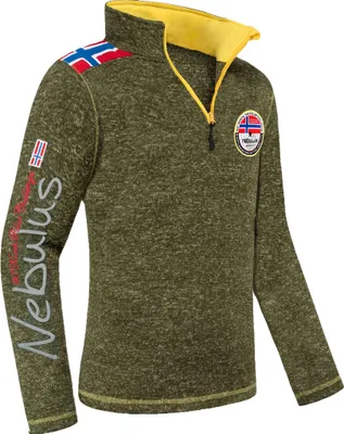 Produktbild von Nebulus Fleecepullover FLAGSTER Herren, warmer Fleecepullover, Pulli aus Fleece mit Half Zip Reißverschluss, P5952 - Herren, grün meliert, XXL