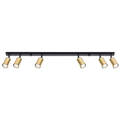 Immagine prodotto di Lampada da soffitto WINX 6L nero/oro 6xGU10 10W acciaio 18.5x6x118cm Sollux Lighting