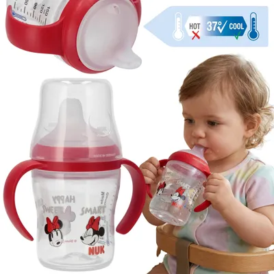 Produktbild von NUK DISNEY Minnie Mouse Trinklernflasche mit Griffen, Anti-Kolik, mit auslaufsicherem Silikonsauger, 150 ml, ab 6 Monaten