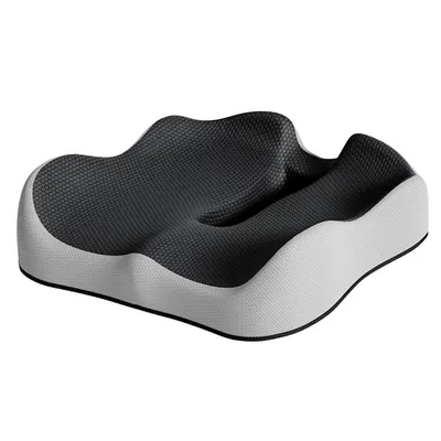 Image de Coussin de siège LYH®, partie centrale ouverte, en mousse à mémoire de forme, 42 x 48 x 10 cm, couleur noire