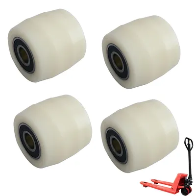Obrázek produktu pro TRANKIELO® - 4 nylonová kola pro paletové vozíky, rozměr 80 x 70 mm - s kuličkovými ložisky, určená pro paletové vozíky a transportní vozíky