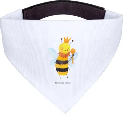 Produktbild von Mr. & Mrs. Panda Halstuch Für Hunde Biene König - Weiß - Geschenk, Hunde-Halstuch, Tuch, Hundehalstuch, Hund