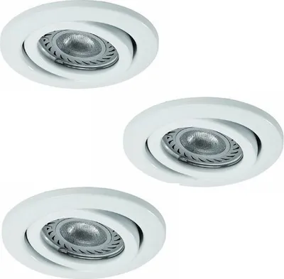 Produktbild von Nice Price Basic Einbauleuchten Set schwenkbar LED 3x3,5W 230V GU10 51mm Weiß/Metall