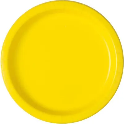 Produktbild von 8 kleine runde Teller neon gelb
