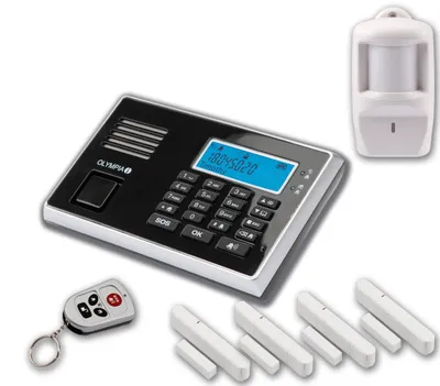 Produktbild von OLYMPIA Protect 9061 GSM Alarmanlage Haus Schwarz | Funk Alarmanlage Set | Alarmsystem für Wohnung & Haus | Bewegungsmelder, Türsensoren & Fernbedienung